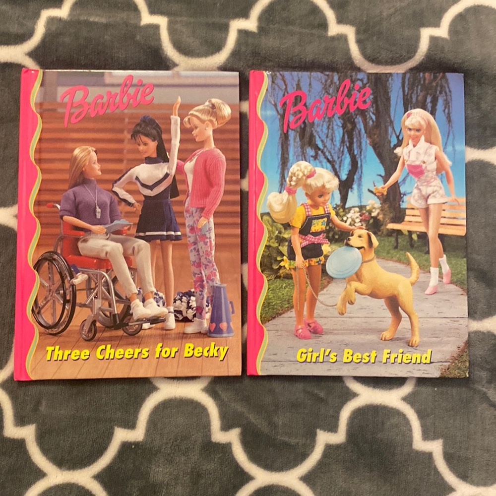 Set of 2 Barbie and Friends book club hardcover books from 1998